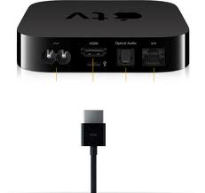 Apple TV tilsluttes med et HDMI-kabel